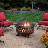 Mr. Bar-B-Q Endless Summer Round Wood Burning Outdoor Fire Pit