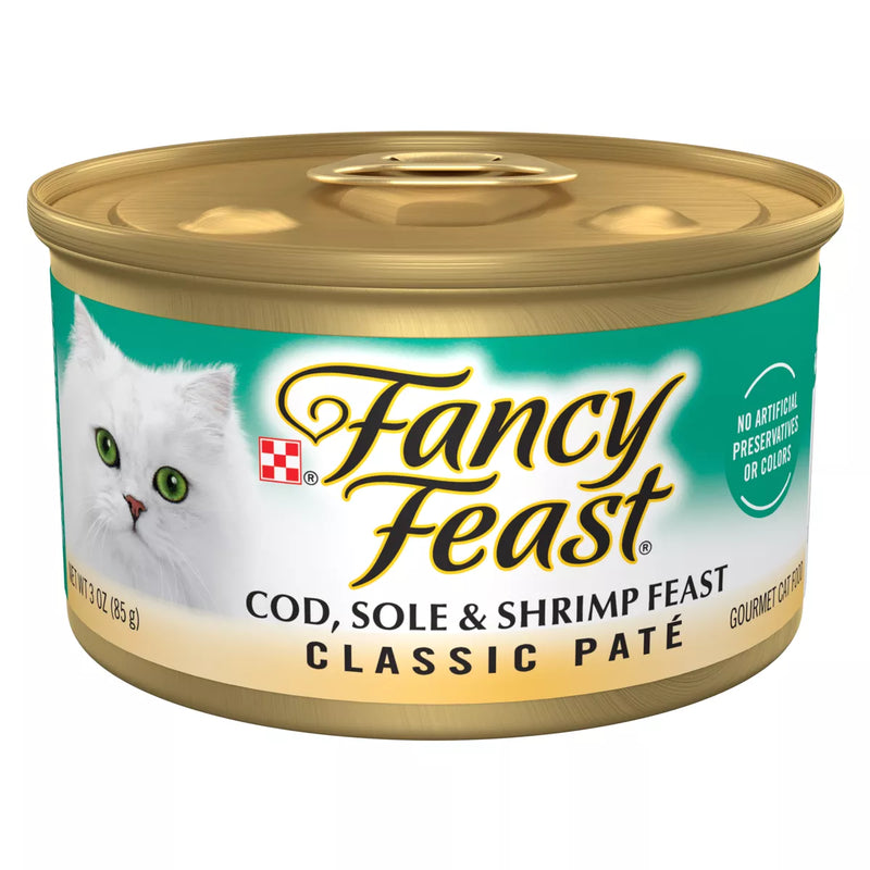 Purina Fancy Feast Classic Paté Cod, Sole & Shrimp Wet Cat Food - 3oz.