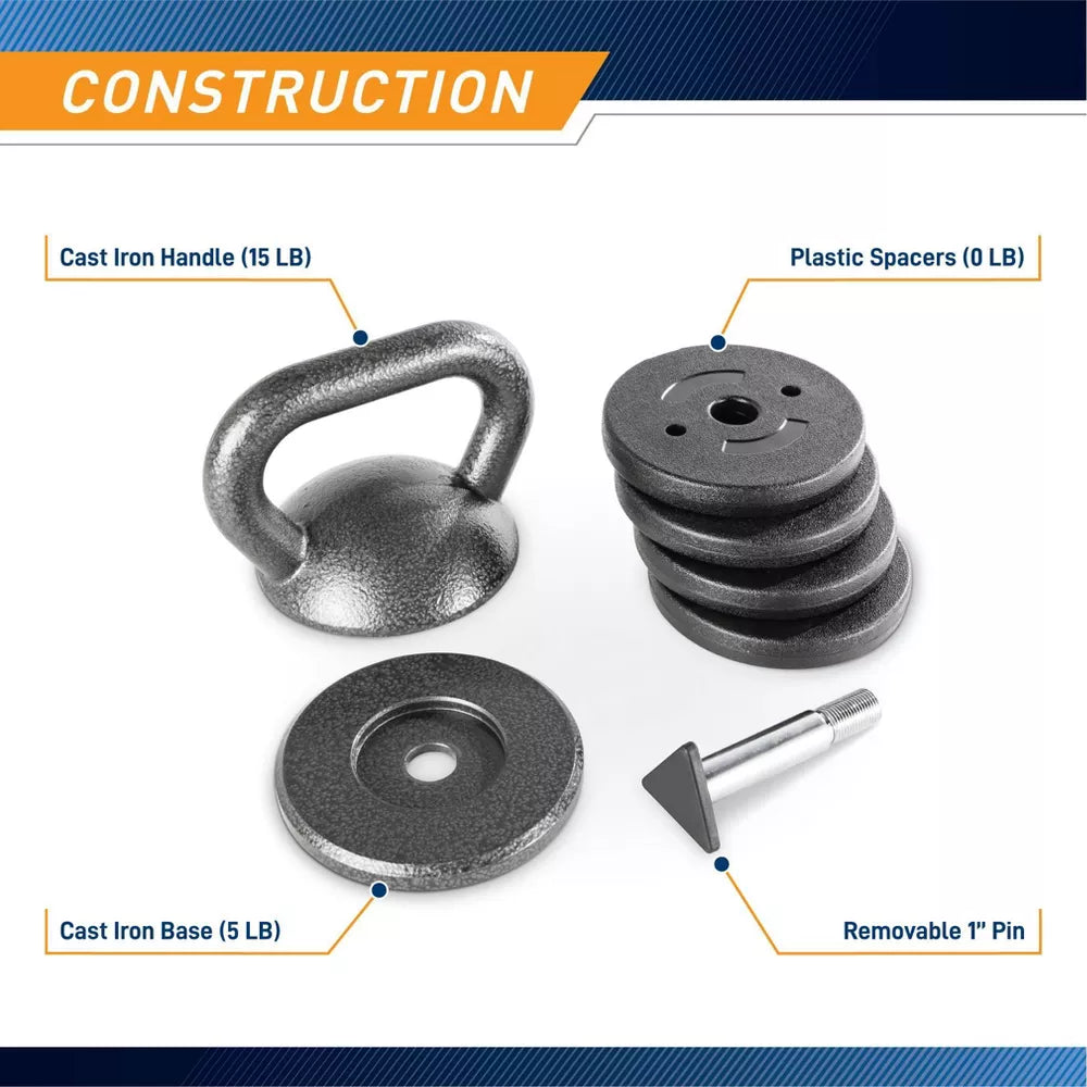 Marcy Adjustable Kettlebell - 21 lbs.
