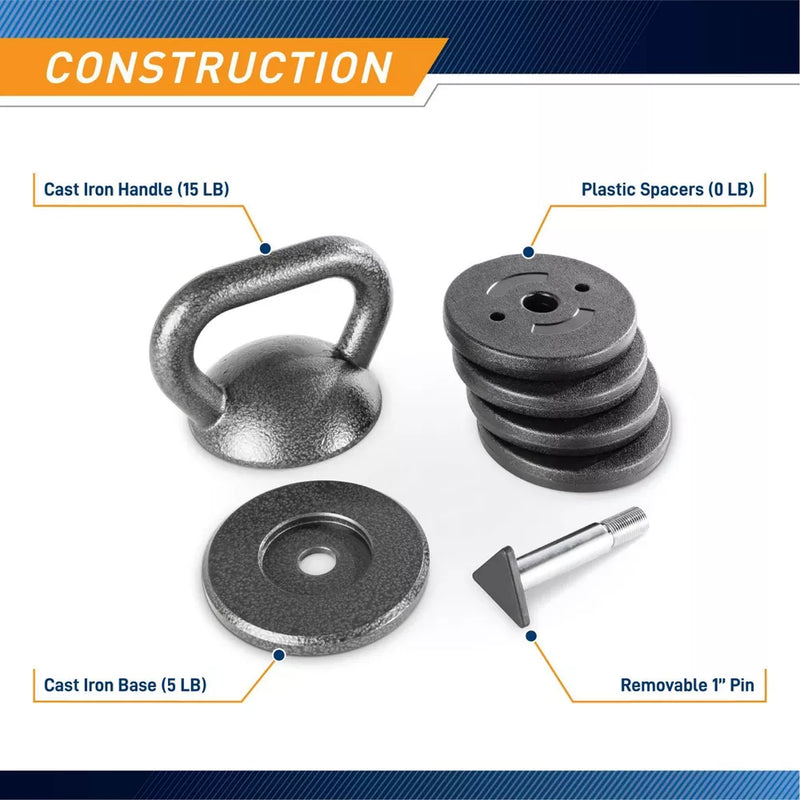 Marcy Adjustable Kettlebell - 21 lbs.