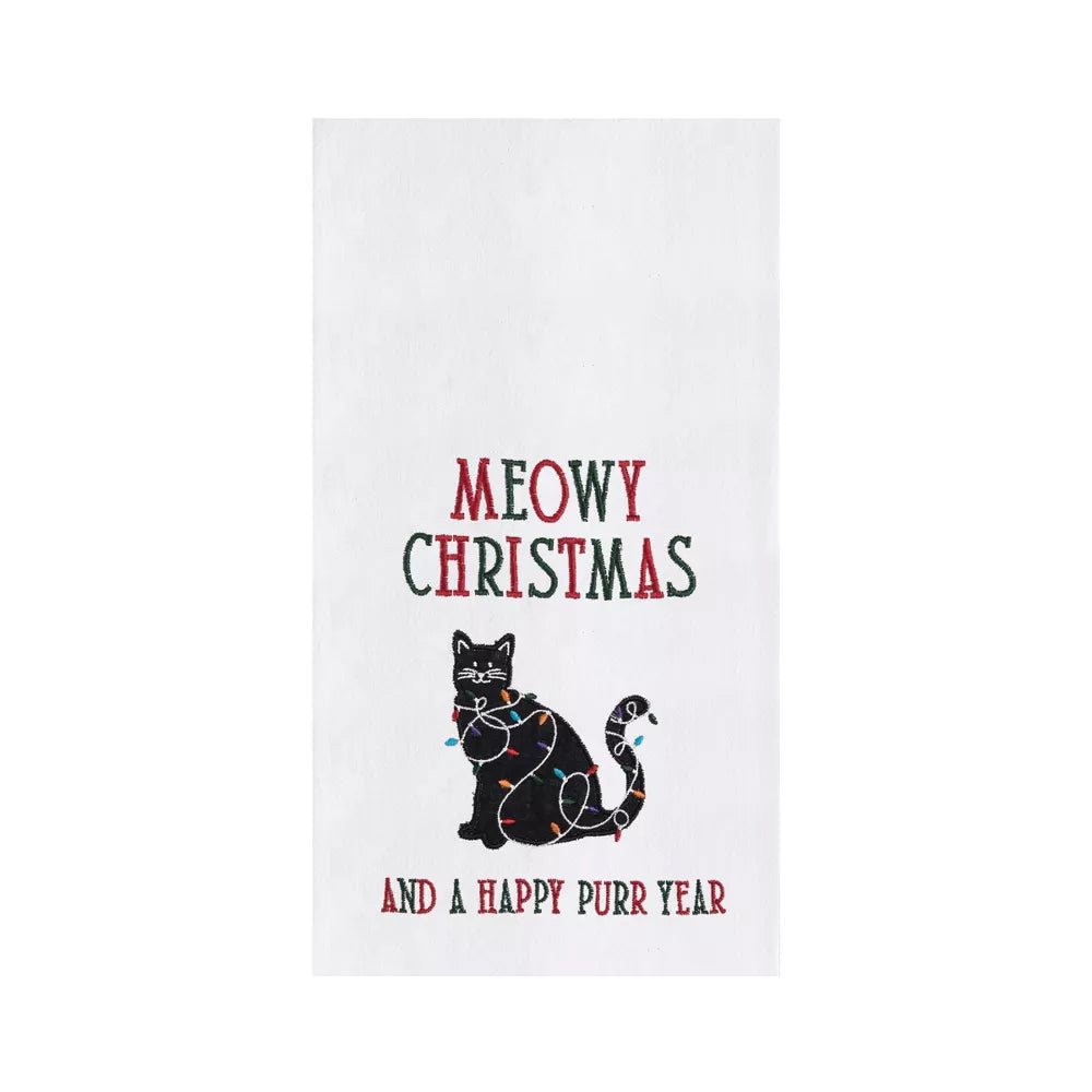 C&F Home Meowy Christmas Kitchen Towel