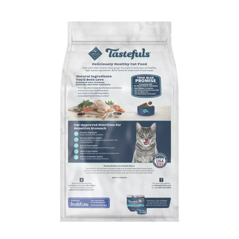 Blue Buffalo Tastefuls Sensitive Stomach Chicken Natural Adult Dry Cat Food - 5 lbs.