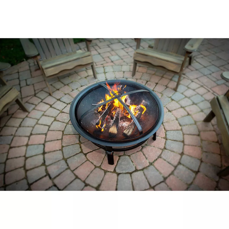 Mr. Bar-B-Q Endless Summer Round Wood Burning Outdoor Fire Pit