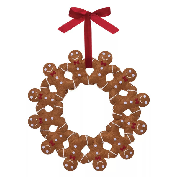 Transpac Stuffed Felt Gingerbread Wreath