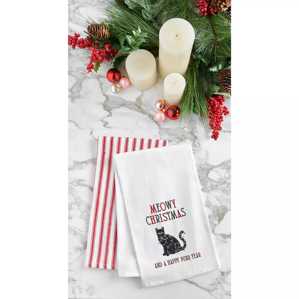 C&F Home Meowy Christmas Kitchen Towel