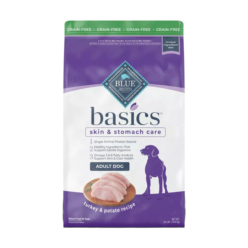 Blue Buffalo Basics Limited Ingredient Diet Grain Free Turkey & Potato Recipe Adult Dry Dog Food - 24 lbs.