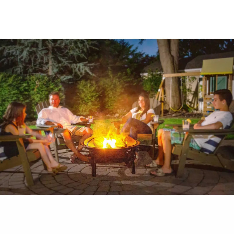 Mr. Bar-B-Q Endless Summer Round Wood Burning Outdoor Fire Pit