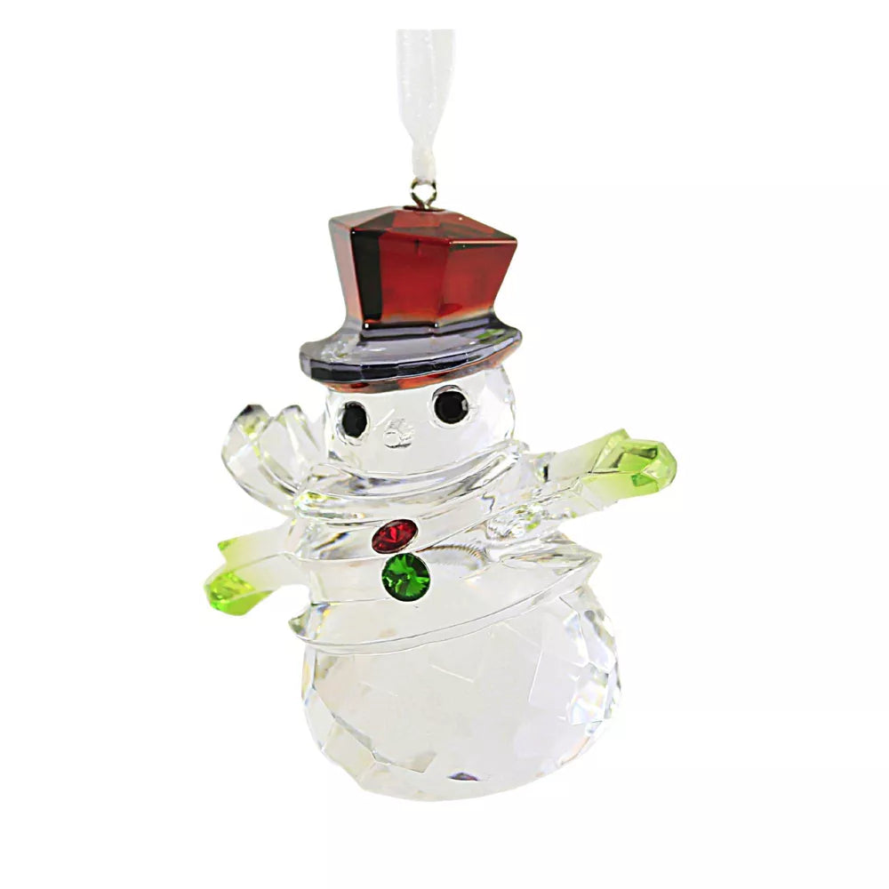 Enesco Facets Christmas Snowman Cut Crystal Look Tree Ornament