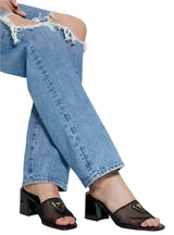 GUESS Womens Gables Mesh Block Heels