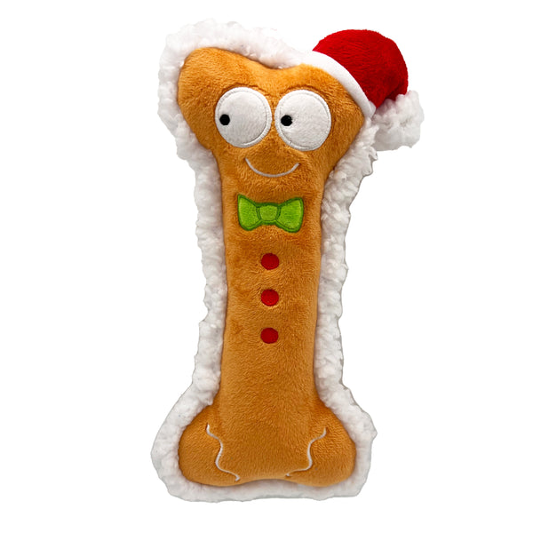 Huxley & Kent Gingerbread Bone Power Plush Dog Toy