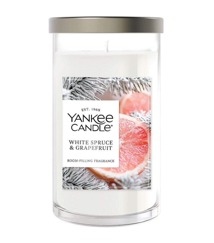 Yankee Candle Signature Medium Pillar Candle - White Spruce & Grapefruit
