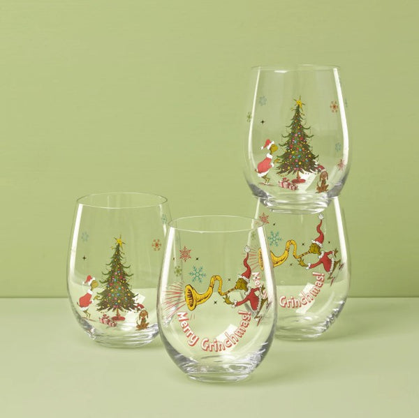 Lenox Merry Grinchmas Glass Tumblers - Set Of 4