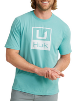 Huk Mens Stacked Logo Short Sleeve T-Shirt