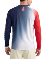 Huk Mens Airweight USA Crew Neck Long Sleeve T-Shirt