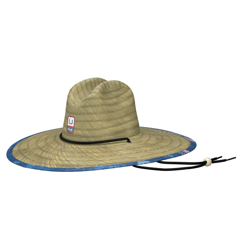 Huk Mens Fish And Flag Straw Hat