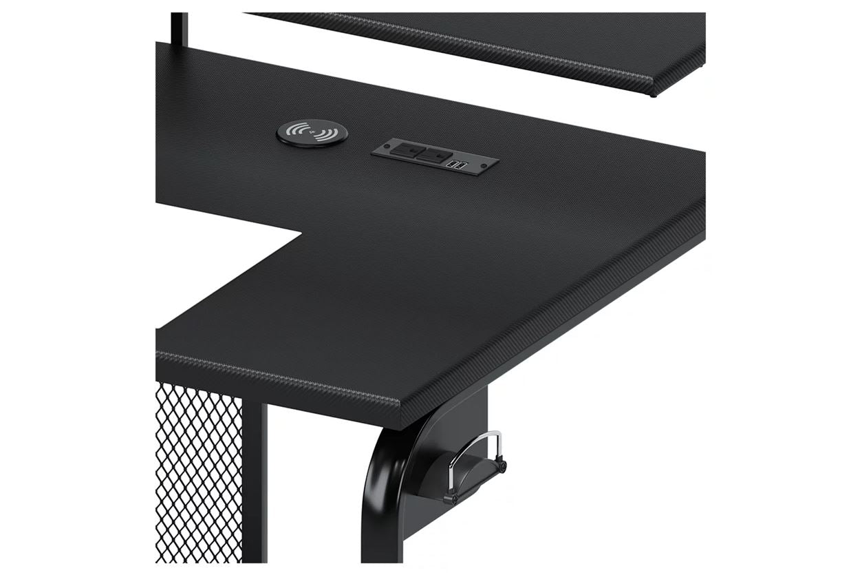 Ashley Furniture Lynxtyn 50" Home Office Desk with LED Lighting, Wireless and USB Charging
