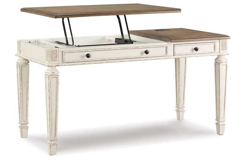 Ashley Furniture Realyn 60" Home Office Lift Top Desk with USB Charging