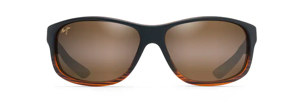 Maui Jim Kaiwi Channel Dark Brown Stripe Frame - HCL Bronze Lens - Polarized Sunglasses