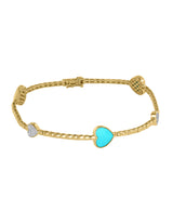 Effy 14K Yellow Gold Diamond & Turquoise Bracelet