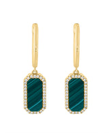 Effy 14K Yellow Gold Diamond & Malachite Earrings
