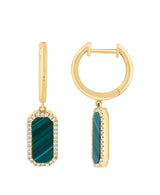 Effy 14K Yellow Gold Diamond & Malachite Earrings