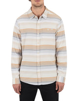 Hurley Mens Portland Stripe Stretch Flannel Long Sleeve Shirt