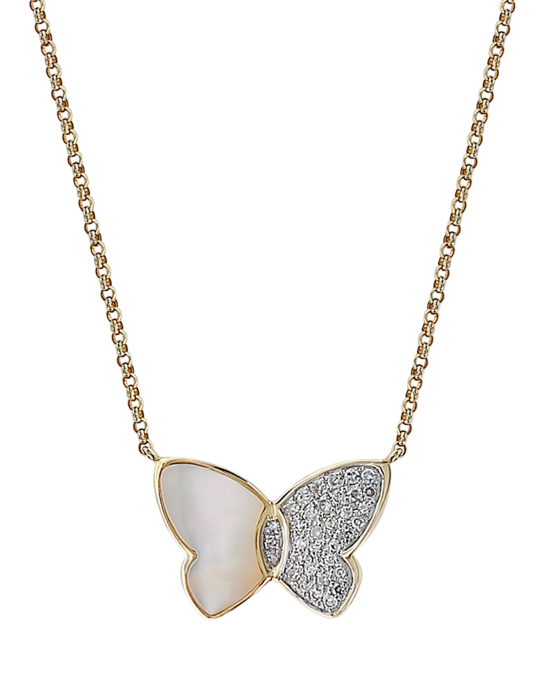 Effy 18K Yellow Gold Diamond & Mother of Pearl Necklace