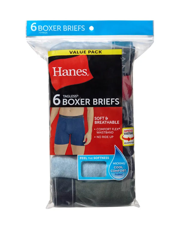 Hanes Mens Moisture Wicking Boxer Brief Underwear