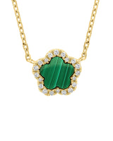 Effy 14K Yellow Gold Diamond & Malachite Necklace