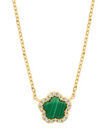 Effy 14K Yellow Gold Diamond & Malachite Necklace