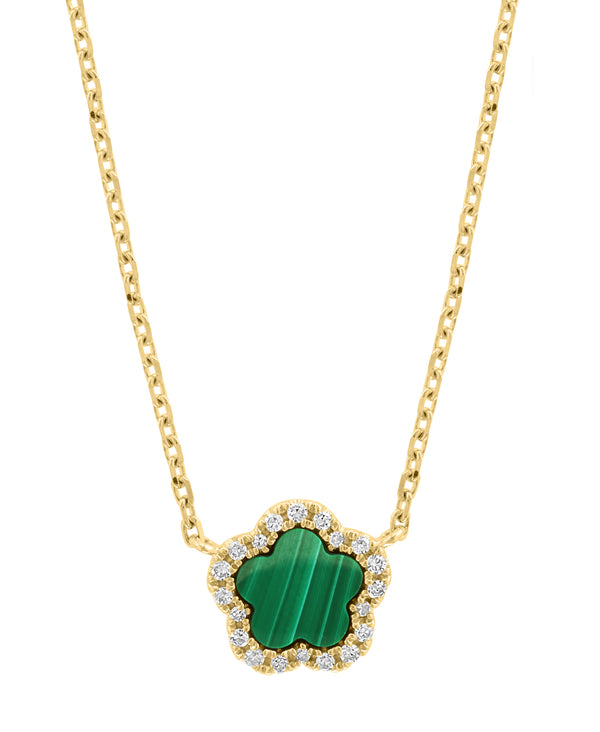 Effy 14K Yellow Gold Diamond & Malachite Necklace