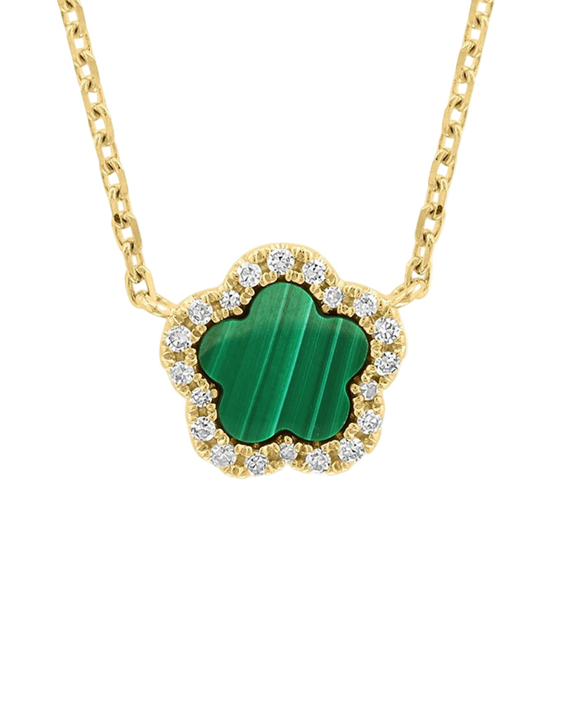 Effy 14K Yellow Gold Diamond & Malachite Necklace