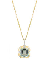 EFFY 14K Yellow Gold Green Amethyst & Diamond Pendant Necklace