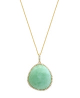 Effy 14K Yellow Gold Diamond & Natural Jade Pendant Necklace