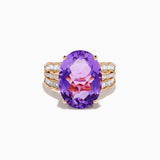 Effy 14K Rose Gold Purple Amethyst & Diamond Cocktail Ring