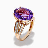 Effy 14K Rose Gold Purple Amethyst & Diamond Cocktail Ring