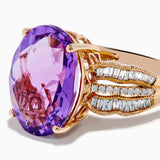 Effy 14K Rose Gold Purple Amethyst & Diamond Cocktail Ring