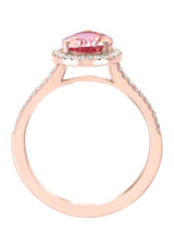 Effy 14K Rose Gold Diamond & Morganite Ring - Size 7