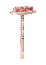 Effy 14K Rose Gold Diamond & Morganite Ring - Size 7