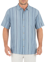Hurley Mens Oceanside Stripe Short Sleeve Shirt