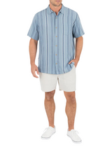 Hurley Mens Oceanside Stripe Short Sleeve Shirt