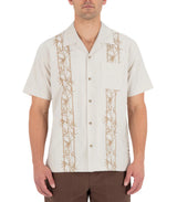 Hurley Mens Sano Camp Embroidered Short Sleeve Button-Up Shirt