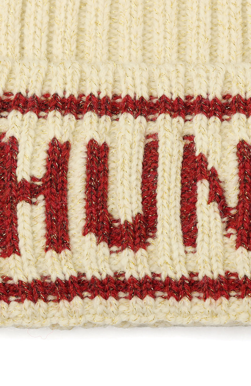 Hunter Metallic Rib Logo Cuff Beanie