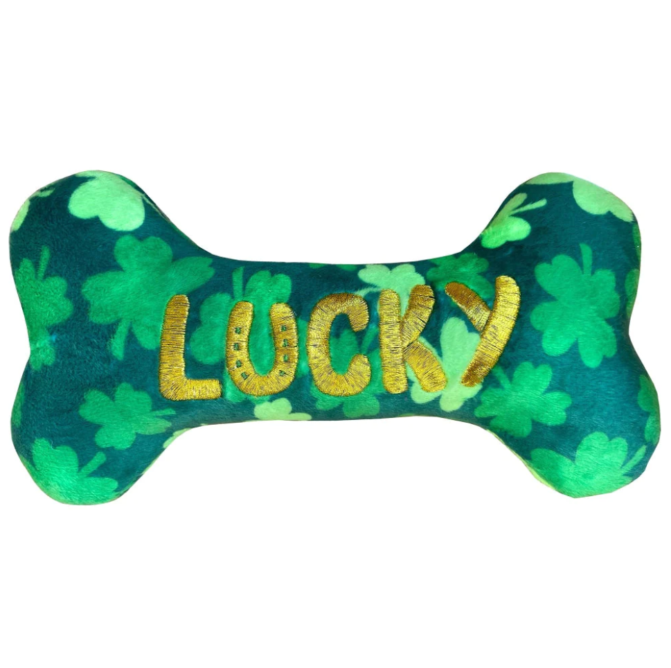 Huxley & Kent Lucky Charm Bone Power Plush Dog Toy - Size Large
