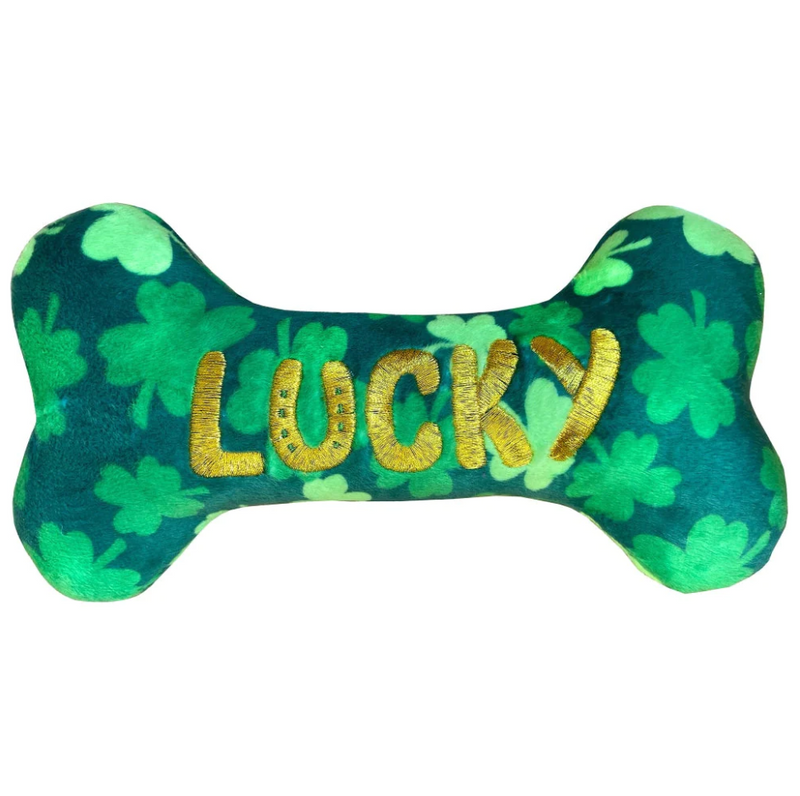Huxley & Kent Lucky Charm Bone Power Plush Dog Toy - Size Large