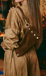 Hammitt Cinnamon Suede Shoulder Handbag