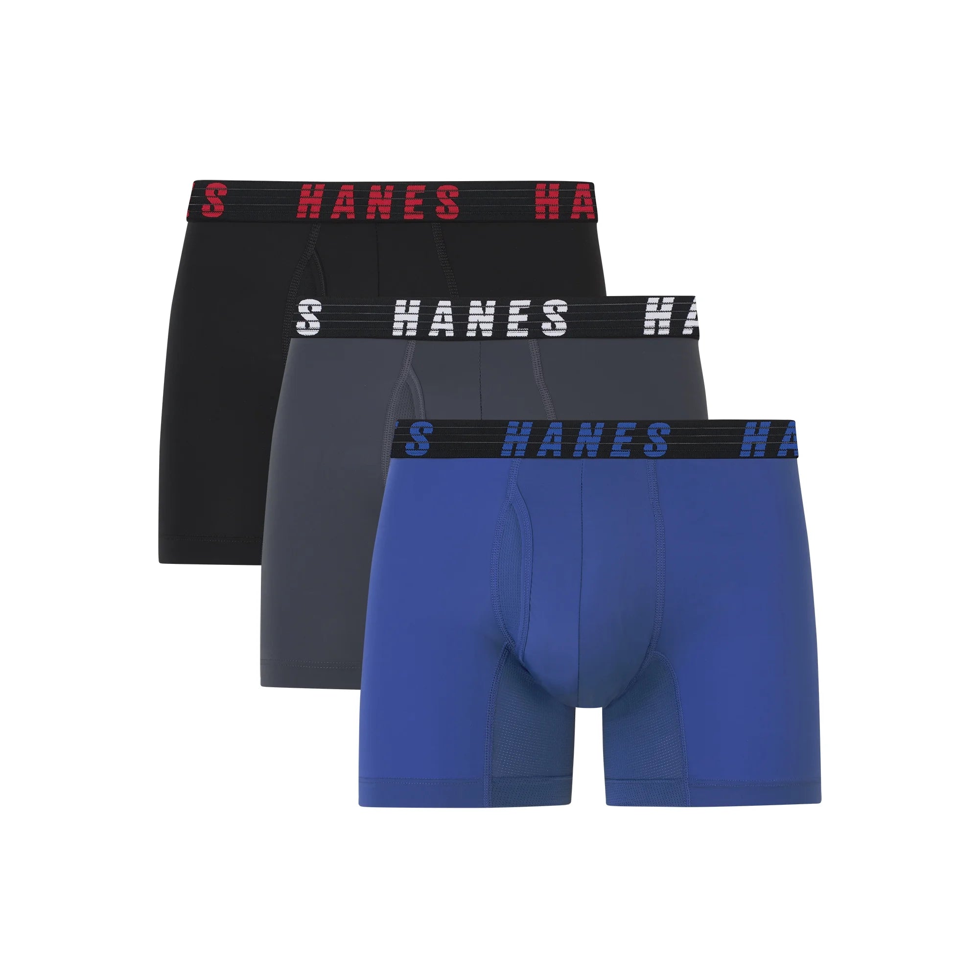 Hanes Mens Elastic Waistband Anti-Chafe Underpants - 3 pk