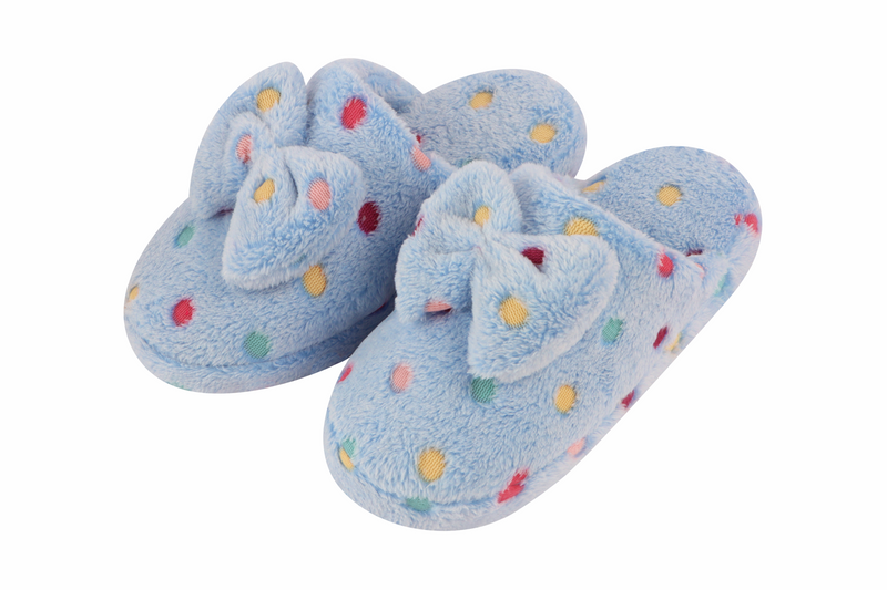 Snoozies Womens Hello Dottie Scuff with Bow Slippers Size Medium