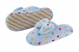 Snoozies Womens Hello Dottie Scuff with Bow Slippers - Size Small