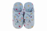 Snoozies Womens Hello Dottie Scuff with Bow Slippers - Size Medium